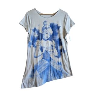 Disney Parks Cinderella Light Blue Short Sleeve Asymmetrical T-shirt